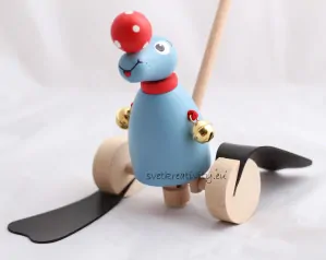 Dřevěné strkadlo - Tučňák