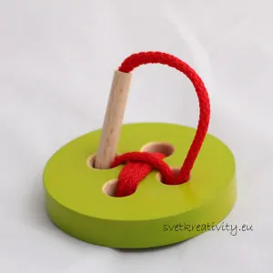 Dřevěný knoflík - Zelený