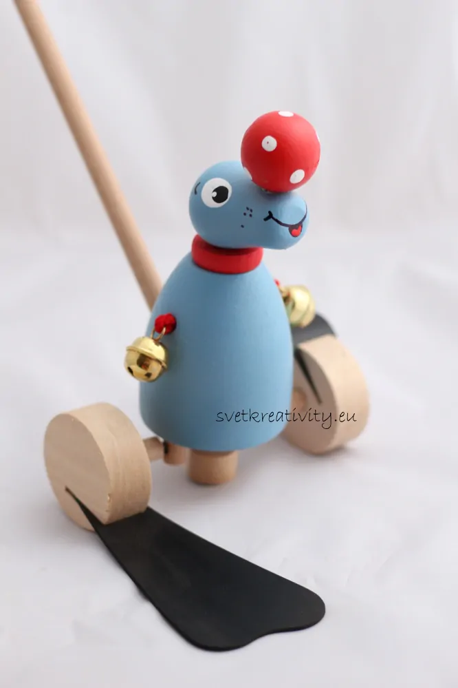 Dřevěné strkadlo - Tučňák