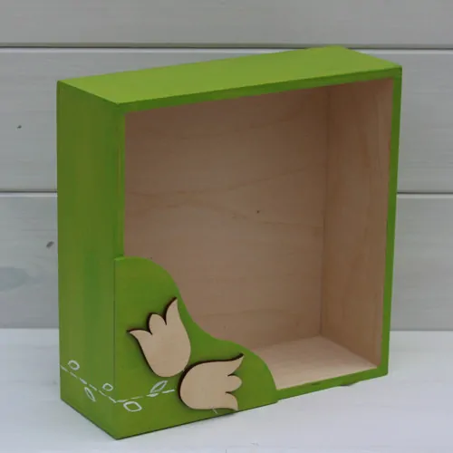 Ubrouskovník zelený, s tulipány