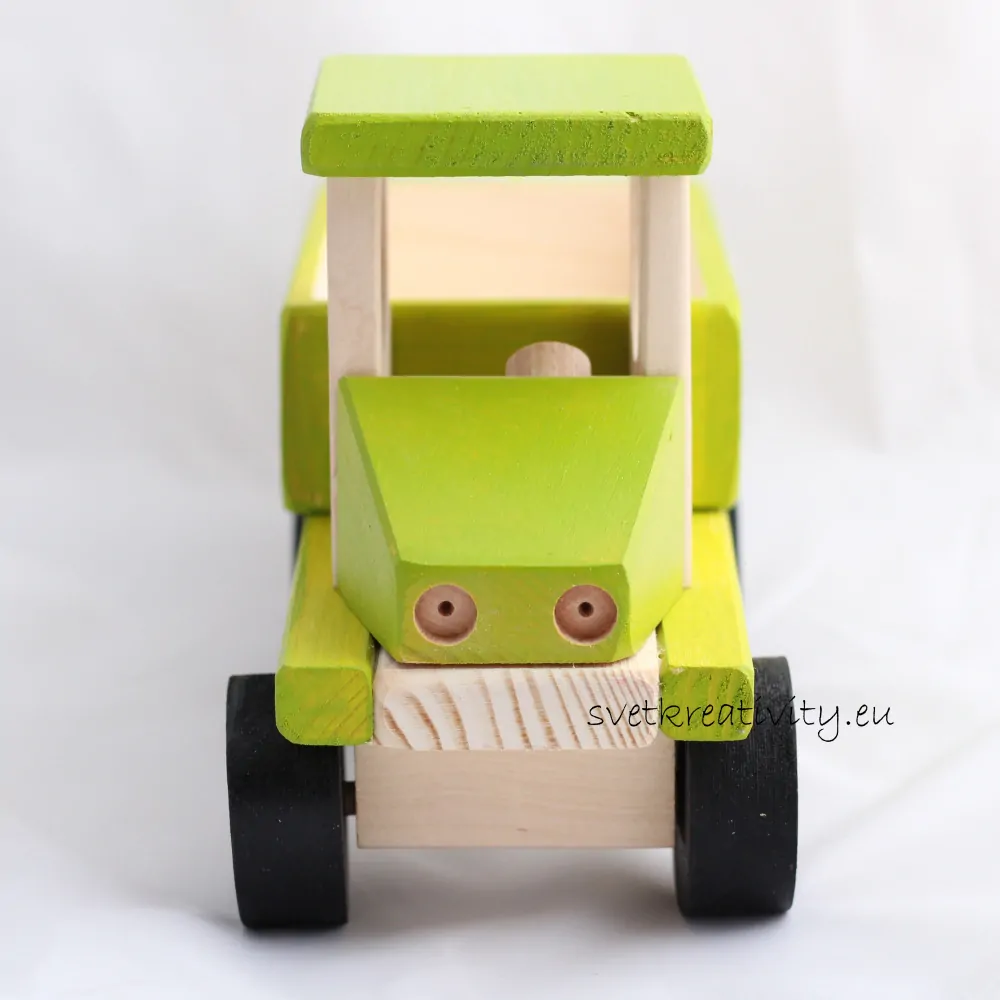 Dřevěné auto - Zelený náklaďák
