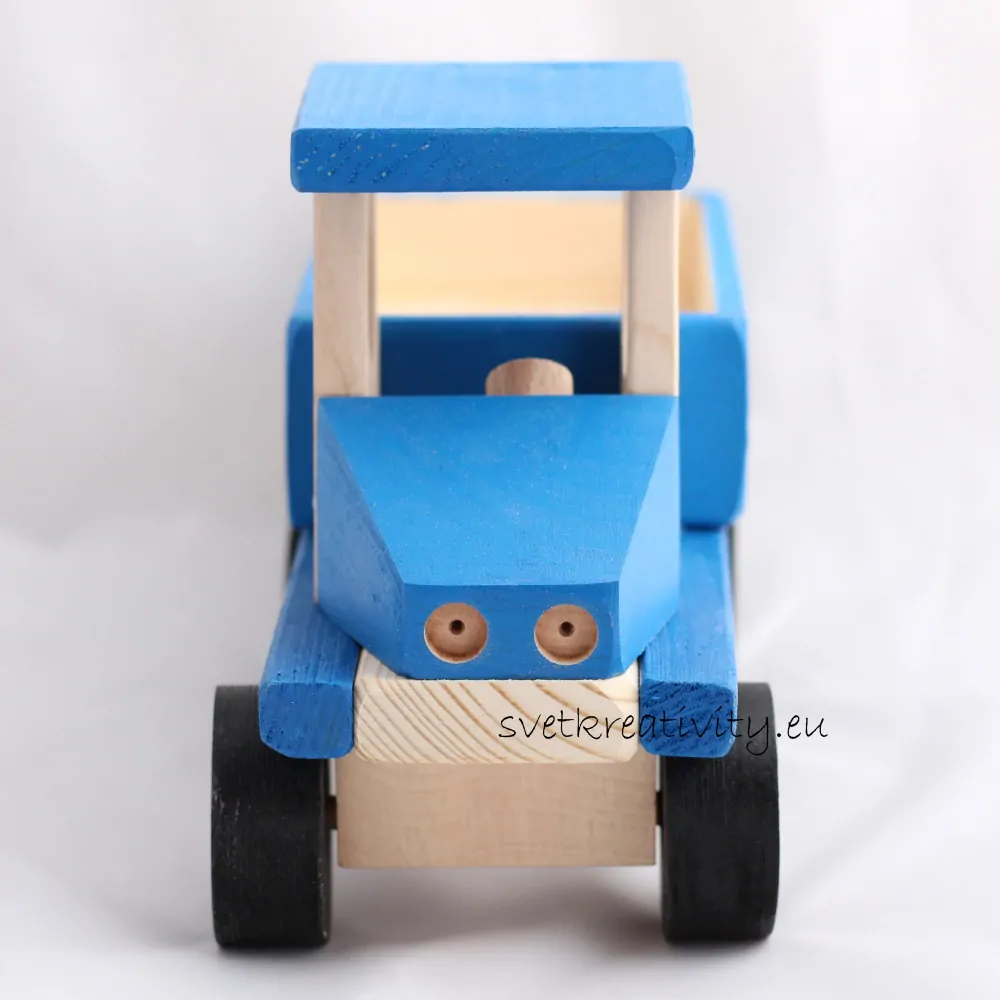 Dřevěné auto - Modrý náklaďák