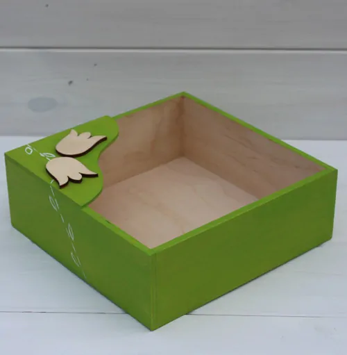 Ubrouskovník zelený, s tulipány